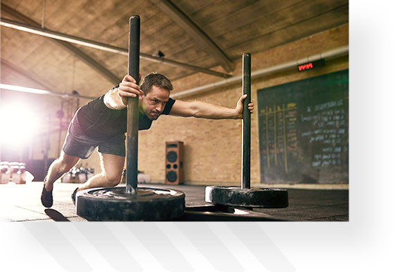 Man Working Out With Tablets